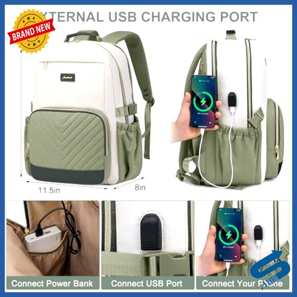 Large Capacity Laptop Backpack with USB Charging Anti-Theft Travel Business - Picture 5 of 6